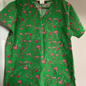 Scrub Top, "Festive", unisex, size Med